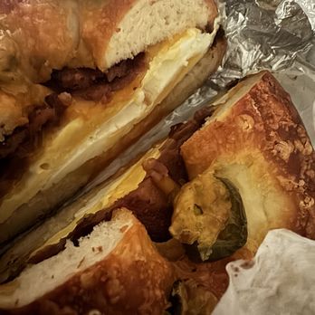 Nervous Charlie’s - Bacon egg and cheese on jalapeño bagel - Bagels Near Me - Cedar Park, Texas