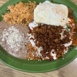 Chilaquiles is fire! Must try with chorizo and an egg. Service is good. Chilaquiles is fire! Must try with chorizo and an egg. Service is good.