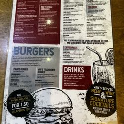 Van's Burgers & Soda Bar - Menu