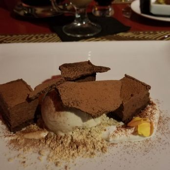 Stage Restaurant - Dessert! Chocolate torte with dehydrated chocolate and an amazing Koloa Coffee Rum gelato, Restaurant Week 2017 - New American Near Me - Honolulu, Hawaii