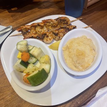 Crabby's Oceanside - Grilled shrimp with a side of cheese grits - Seafood Near Me - Daytona Beach, Florida