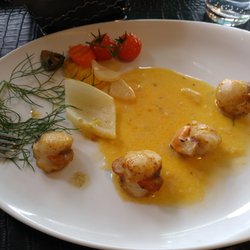 Restaurant Le Phare - Le plat principal : Coquilles St-Jacques sauce poireau...