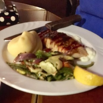 DC's Bar & Restaurant - Salmon w/ cranberry honey glaze - Bars Near Me - Mc Henry, Maryland DC's Bar & Restaurant - Salmon w/ cranberry honey glaze - Bars Near Me - Mc Henry, Maryland