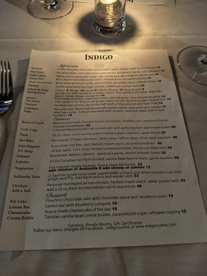 Menu photo 2 Indigo Restaurant Springfield, IL