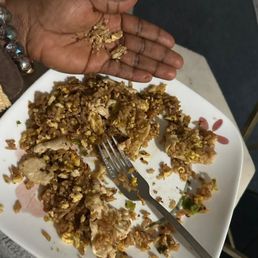 Stone in fried rice