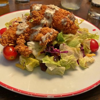 MoCo's Founding Farmers - Fried Chicken Salad without Onions - New American Near Me - Potomac, Maryland MoCo's Founding Farmers - Fried Chicken Salad without Onions - New American Near Me - Potomac, Maryland