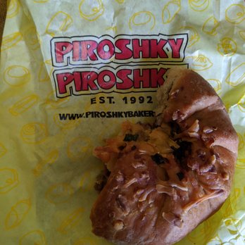 Piroshky Piroshky - Half eaten beef and cheese because I couldn't contain myself. - Bakeries Near Me - Seattle, Washington Piroshky Piroshky - Half eaten beef and cheese because I couldn't contain myself. - Bakeries Near Me - Seattle, Washington