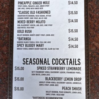 Bandits' Grill & Bar - Menu of drinks - Barbeque Near Me - Thousand Oaks, California