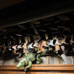 Doc Holliday's Roadhouse - Boots hanging from ceiling