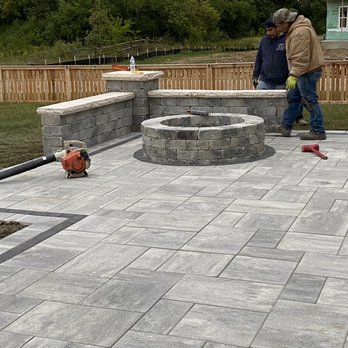 Sano's Landscaping - Fire pit and sitting wall - Landscaping Near Me Sano's Landscaping - Fire pit and sitting wall - Landscaping Near Me