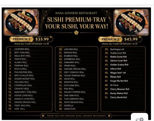 Menu photo 1 Hana Japanese Restaurant Fairfield, CA Menu photo 1 Hana Japanese Restaurant Fairfield, CA