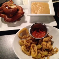 Grand River Brewery - Jackson - Calamari dusted with cornmeal and cheese and pretzels