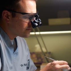 Scott A Recksiedler, DMD - Dr. Recksiedler working in the on site dental lab.