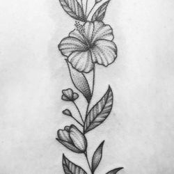 Ms. Deborah's Fountain of Youth Tattoo & Body Piercing - Floral spine tattoo by Erika