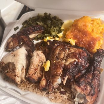 Dirty Tiff's Cafe - Jerk chicken, rice and peas, Mac and cheese, and collard greens - Soul Food Near Me - Chicago, Illinois