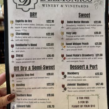DelMonaco Winery - Wine menu - Venues & Event Spaces Near Me - Baxter, Tennessee DelMonaco Winery - Wine menu - Venues & Event Spaces Near Me - Baxter, Tennessee