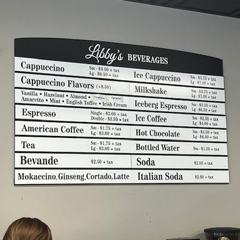 Libby's Italian Pastry Shop - coffee options - Ice Cream & Frozen Yogurt Near Me - New Haven, Connecticut