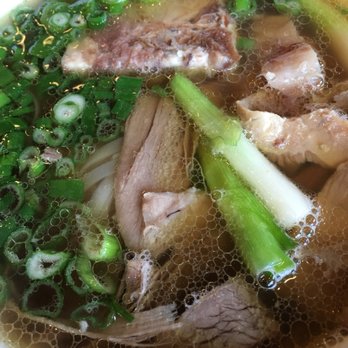 Linh Cafe - Tasty Pho Bo - Hanoi Breakfast for $14.99 added with Bone Marrow (sans bone) for $4.50. - Vietnamese Near Me - Vancouver, British Columbia