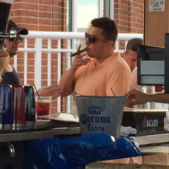 Marina Cafe - cigar smoking next to the no smoking sign! - Italian Near Me - Staten Island, New York
