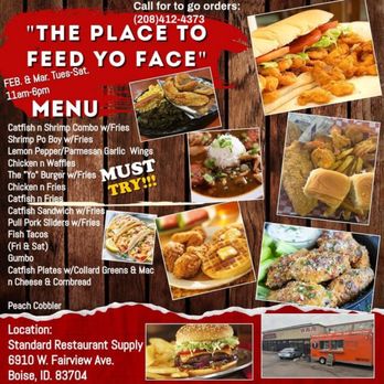 The Place To Feed Yo Face - The menu for the place to feed your face - Soul Food Near Me - Boise, Idaho The Place To Feed Yo Face - The menu for the place to feed your face - Soul Food Near Me - Boise, Idaho