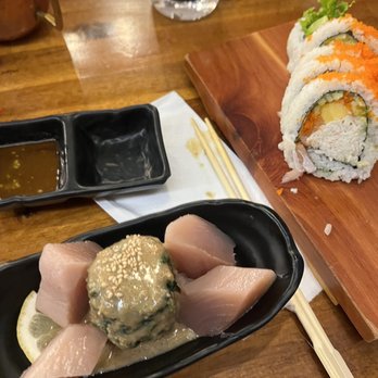 Sushi Mura - tuna gomae + house roll - Japanese Near Me - Vancouver, British Columbia Sushi Mura - tuna gomae + house roll - Japanese Near Me - Vancouver, British Columbia