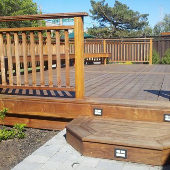 DNA Renovations - Ipe deck with built-in bench and lighting - General Contractors Near Me