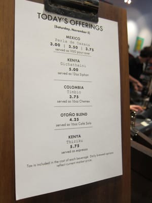 Menu photo 8 Intelligentsia Coffee Chicago, IL