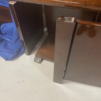 Mini Moves - Even more close up damage to the credenza - Movers Near Me - Hillside, Illinois