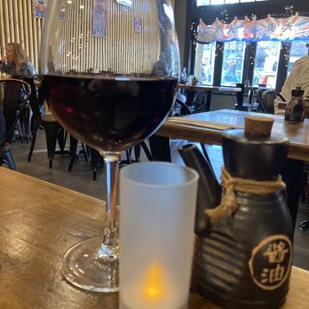Maguro - Glass Of Seven Moons Red Blend Wine - Sushi Bars Near Me - Brookline, Massachusetts