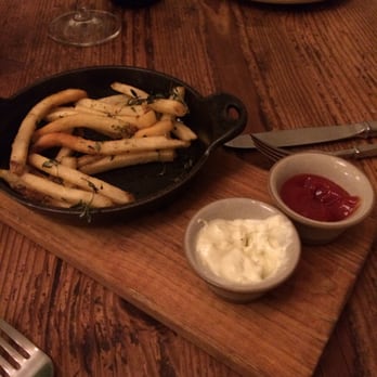 Finch & Fork - Great fries. Smoky with a strong presence of rosemary. Ketchup not house-made; jalapeño aioli doesn't make you look twice - New American Near Me - Santa Barbara, California Finch & Fork - Great fries. Smoky with a strong presence of rosemary. Ketchup not house-made; jalapeño aioli doesn't make you look twice - New American Near Me - Santa Barbara, California