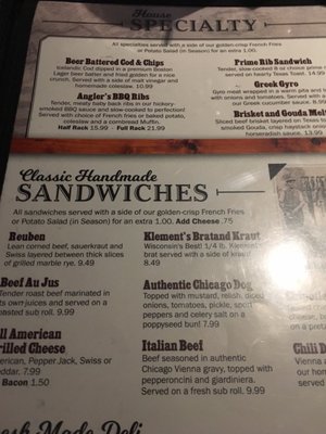 Menu photo 6 Angler's Bar & Grill Hayward, WI