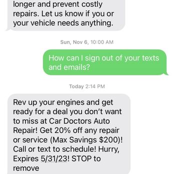Car Doctors - The new owner replied saying I wasn't even a cx. Here is the evidence that I had communication with this car shop. - Auto Repair Near Me - Athens, Georgia Car Doctors - The new owner replied saying I wasn't even a cx. Here is the evidence that I had communication with this car shop. - Auto Repair Near Me - Athens, Georgia