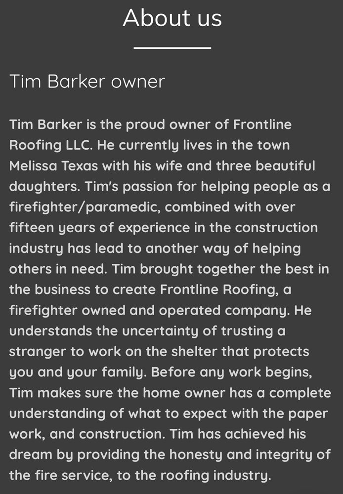 Slide of Frontline RFG