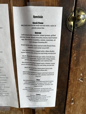 Menu photo 4 Fat Crow Newfane, VT