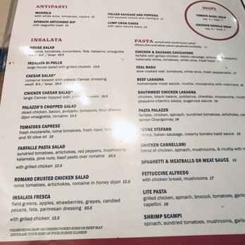 Palazzo's - Menu - Pizza Near Me - Houston, Texas