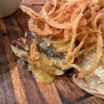 B2 Bistro + Bar - Open Faced Sliced Garlic Steak - Mediterranean Near Me - North Brunswick, New Jersey B2 Bistro + Bar - Open Faced Sliced Garlic Steak - Mediterranean Near Me - North Brunswick, New Jersey