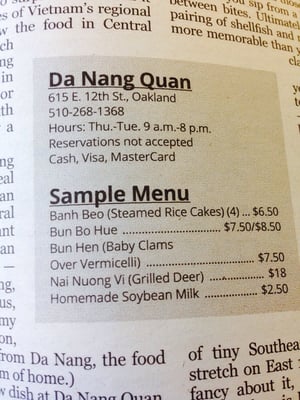 Menu photo 8 Da Nang Quan Oakland, CA Menu photo 8 Da Nang Quan Oakland, CA