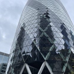 The Gherkin Swiss Re Tower - Street level view of the Gerkin