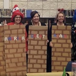 Middleton Heights Elementary School - Teachers dressed up like border wall. Not okay.