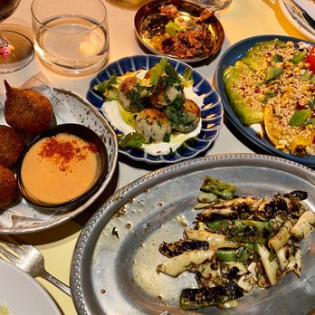 Shukette - Zaalouk, Kibbeh, Tuna Meatballs, Heirloom Tomato Salad, Charred Romano Beans - Middle Eastern Near Me - New York, New York