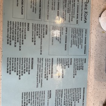 Poke Koma - Menu - Poke Near Me - Alameda, California Poke Koma - Menu - Poke Near Me - Alameda, California