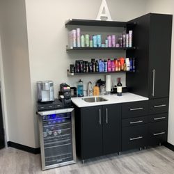 Alison Morin Studio #123 @ Suncoast Salon Studios - My retail and beverage station.