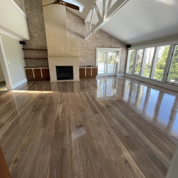All Star Wood Floors - Living room refinish. Natural American Walnut flooring. - Flooring Near Me - Centereach, New York All Star Wood Floors - Living room refinish. Natural American Walnut flooring. - Flooring Near Me - Centereach, New York
