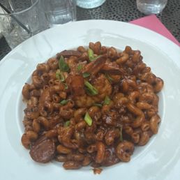 Jambalaya over pasta