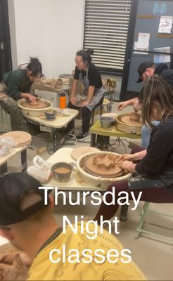 Thursday night group pottery class at Animal House Pottery in Las Vegas, NV