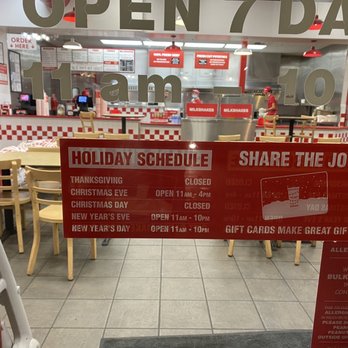 Five Guys - You can see behind the AM letters how they are looking at the door when I knocked but then the smartass came from the kitchen & yelled. - Burgers Near Me - Roseville, California