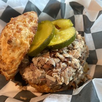 Odd BBQ - Pork bbq Cheese Biscuit Sandwich - New American Near Me - Chantilly, Virginia Odd BBQ - Pork bbq Cheese Biscuit Sandwich - New American Near Me - Chantilly, Virginia