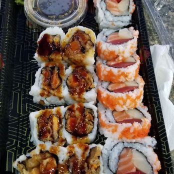Sushi Cafe - Sweet potato roll and tri star roll (no avocado). - Sushi Bars Near Me - Providence, Rhode Island Sushi Cafe - Sweet potato roll and tri star roll (no avocado). - Sushi Bars Near Me - Providence, Rhode Island