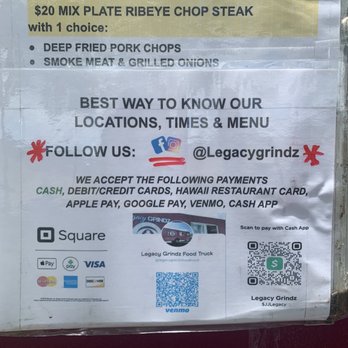 Legacy Grindz - Info on their business - Food Trucks Near Me - Kapolei, Hawaii