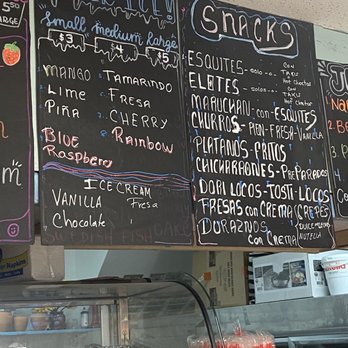 Frutas Locas Mary - a menu on the wall - Ice Cream & Frozen Yogurt Near Me - Staten Island, New York